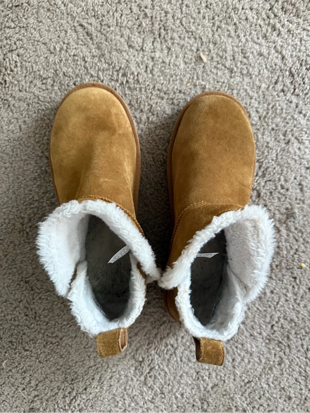 UGG Chestnut Suede Shearling-Lined Ankle Booties